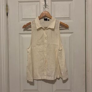 SLEEVELESS LINEN BUTTONDOWN